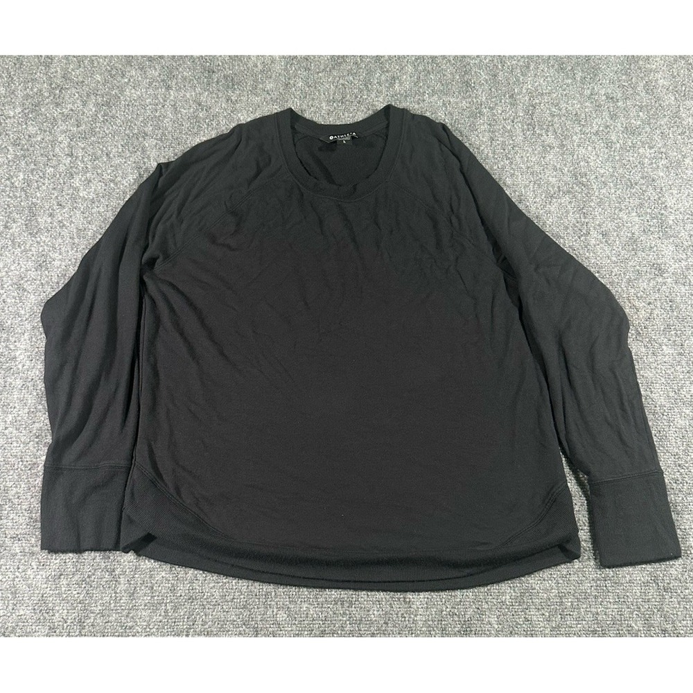 Athleta Mindset Sweatshirt Black Modal Pullover Soft  Size Large S/472751-04